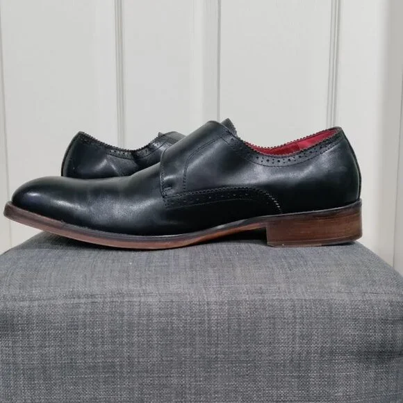 Moretti Black Label Leather Monk Strap Loafer Dress Shoes Men's Size 12 - Picture 7 of 12